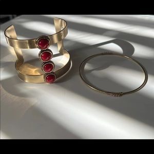 Pink Adjustable Cuff and Bangle Bracelets